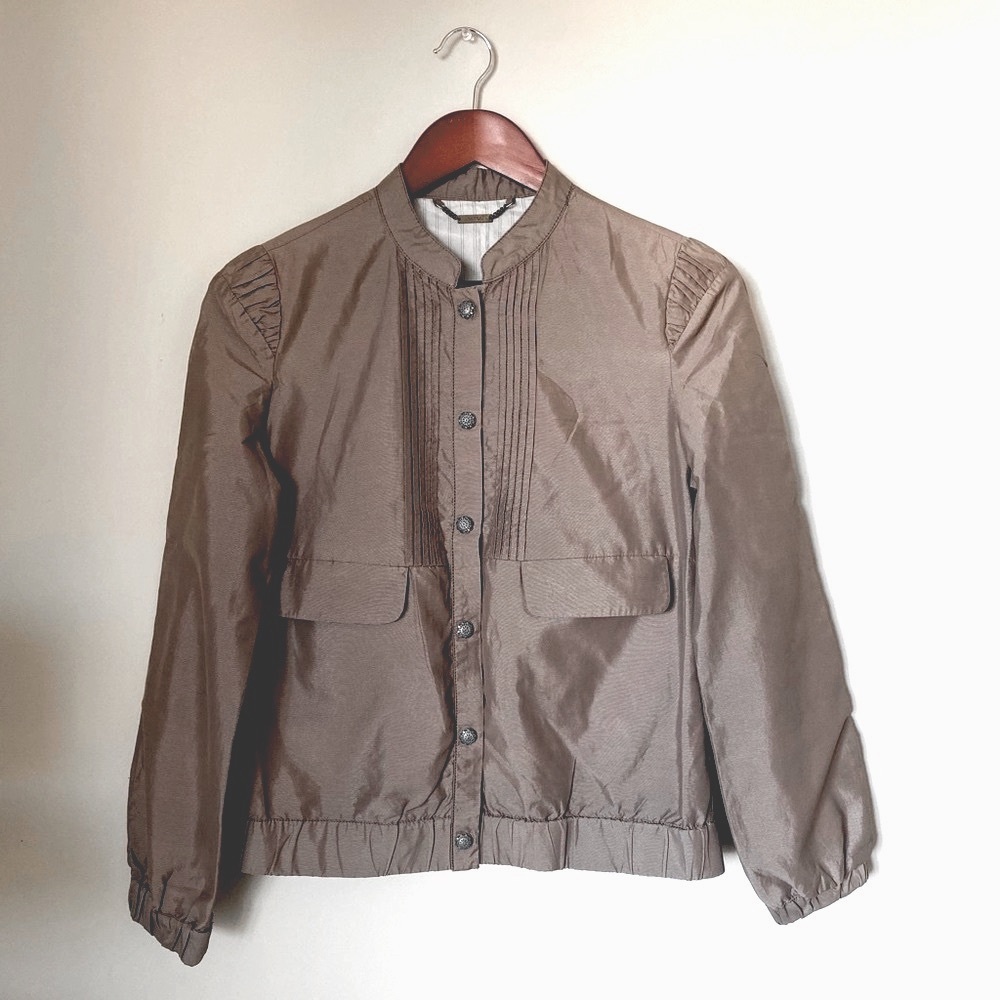 LAUNDRY Jacket coat coffee brown parka windbreaker vintage